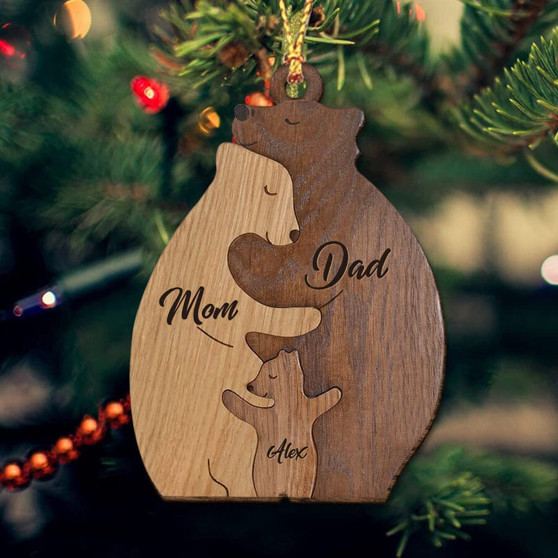 Mama Bear Wooden Christmas Ornament