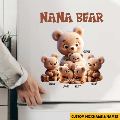 Cute Nana Bear With Little Bear Kids Personalized Decal VTX10APR24VA3