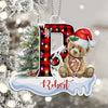 Teddy Bear Monogram Alphabet With Kid's Name Christmas Personalized Acrylic Ornament VTX10OCT23TT3 Acrylic Ornament HumanCustom New Pack 1