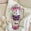 Purple & Pink Floral Butterfly Grandma Personalized 40Oz Tumbler With Straw VTX15APR24KL1