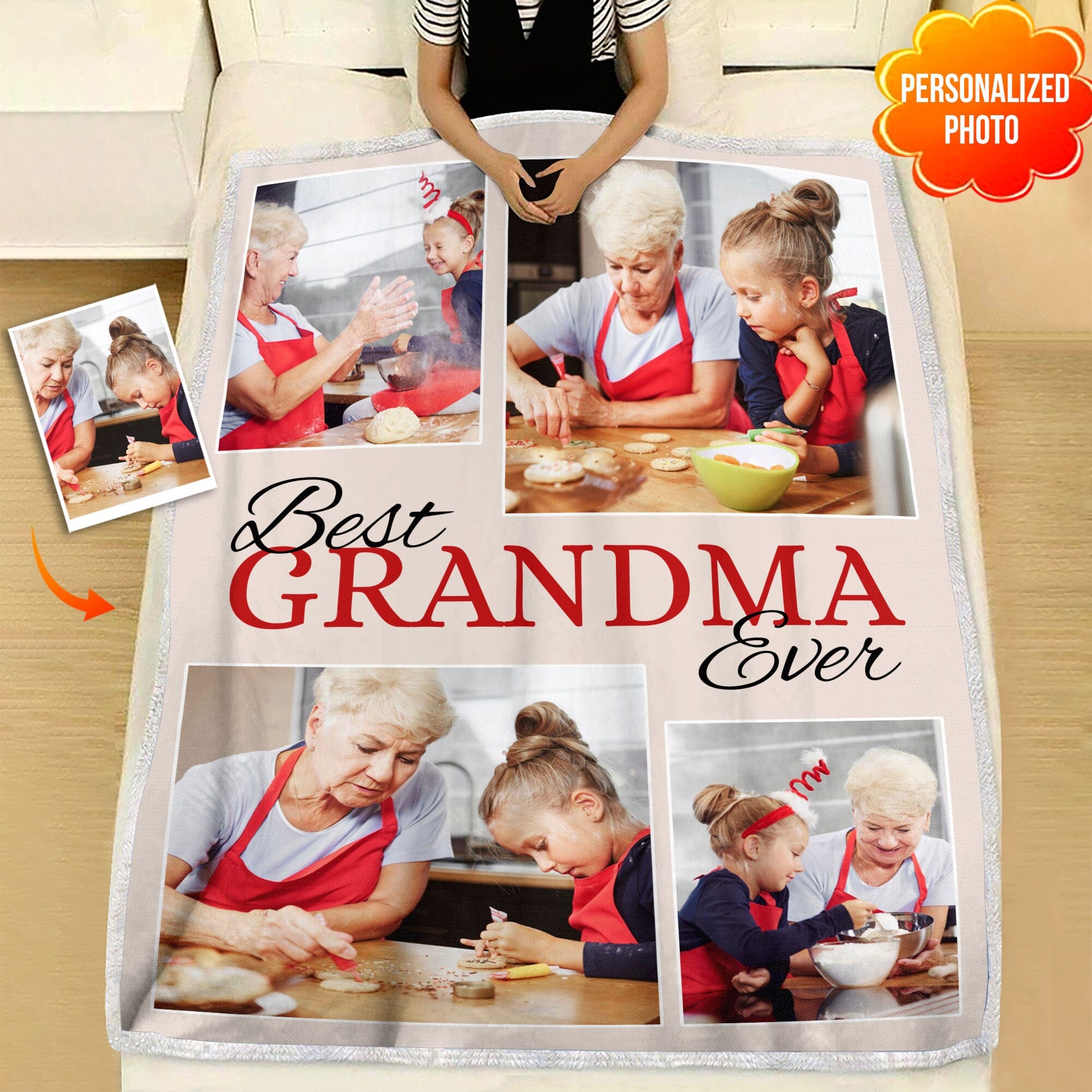 Best Grandma Ever Custom Photo Fleece Blanket VTX15DEC23CT1 Fleece Blanket HumanCustom - Unique Personalized Gifts Made Just for You Small (30x40in) 