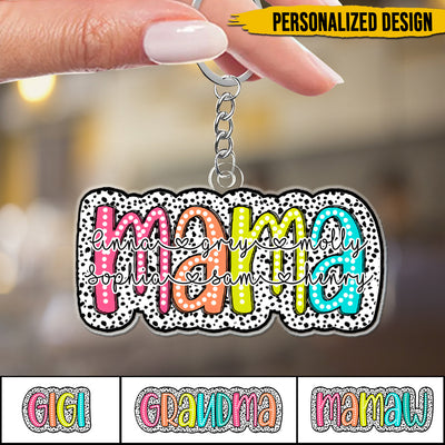 Mama/ Grandma Dalmatian Dots Pattern Personalized Acrylic Keychain VTX16APR24TT1