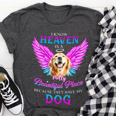Custom Dog Photo Angel Wings Personalized T-shirt VTX17APR24KL1