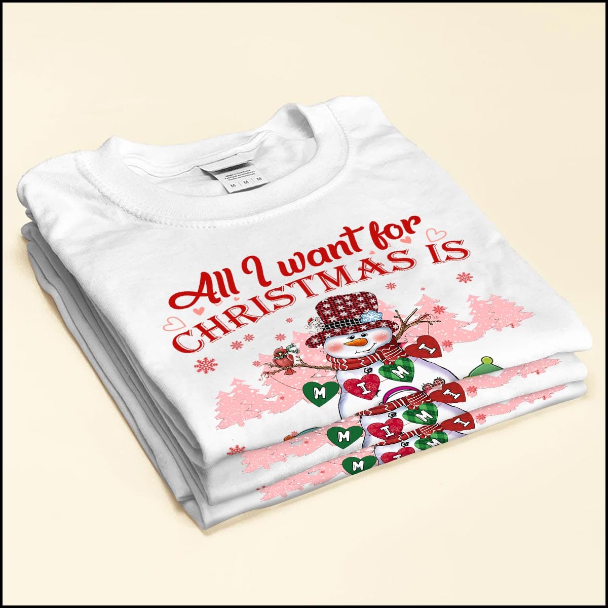 All I Want For Christmas Is My Grandkids Snowman Grandma With Cute Snowman Kids Personalized White T-shirt & Hoodie VTX18OCT23TT1 White T-shirt and Hoodie HumanCustom - Unique Personalized Gifts Made Just for You 