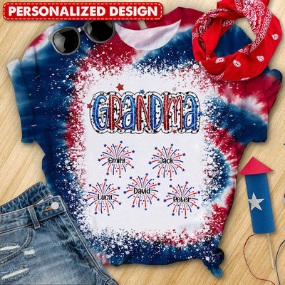 Grandma/ Mama 4th Of July Fireworks Personalized 3D T-shirt VTX19APR24TP2