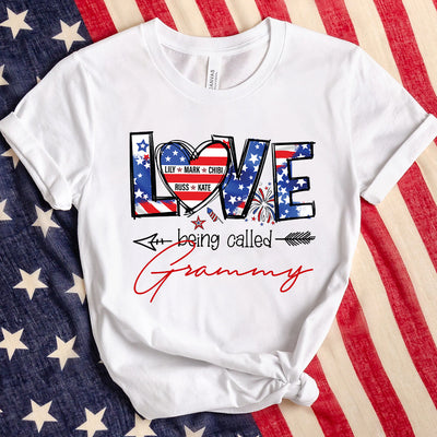Love Being Called Grandma/ Mama 4th Of July Patriotic Personalized T-shirt & Hoodie VTX19APR24TT1