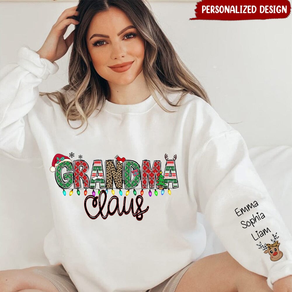 Grandma Claus Christmas Personalized 2D Sweatshirt Sleeve Custom VTX20SEP23NY1 White T-shirt and Hoodie HumanCustom - Unique Personalized Gifts Made Just for You Sweatshirt White S