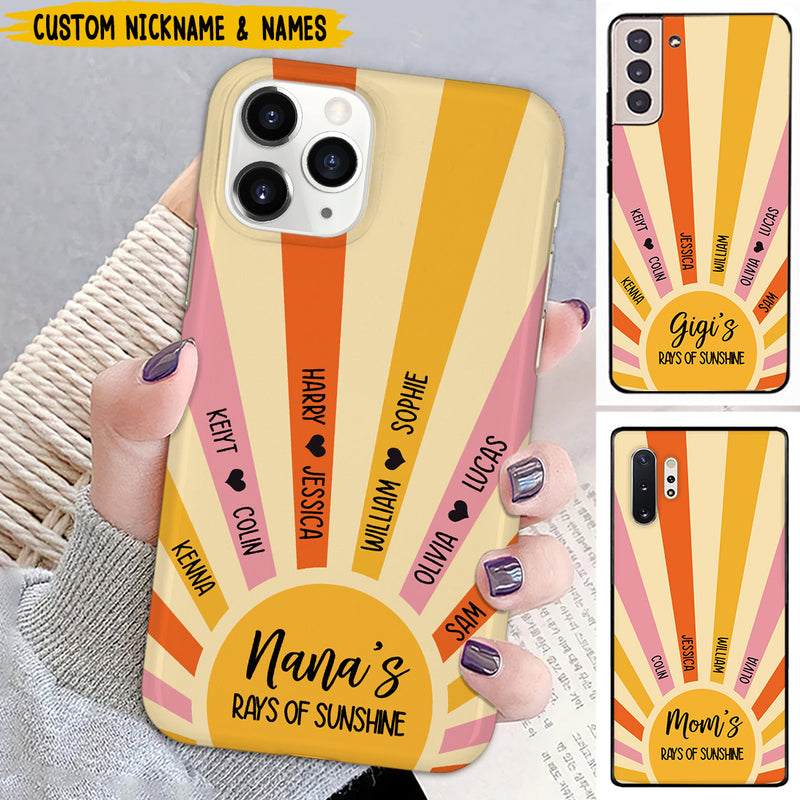 Discover Grandma's Rays Of Sunshine Personalized Silicone Phone Case