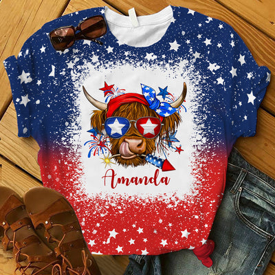 Patriotic American Cow Personalized 3D T-shirt VTX22APR24VA2