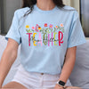 Colorful Flowers Teacher Personalized T-shirt VTX23APR24VA1