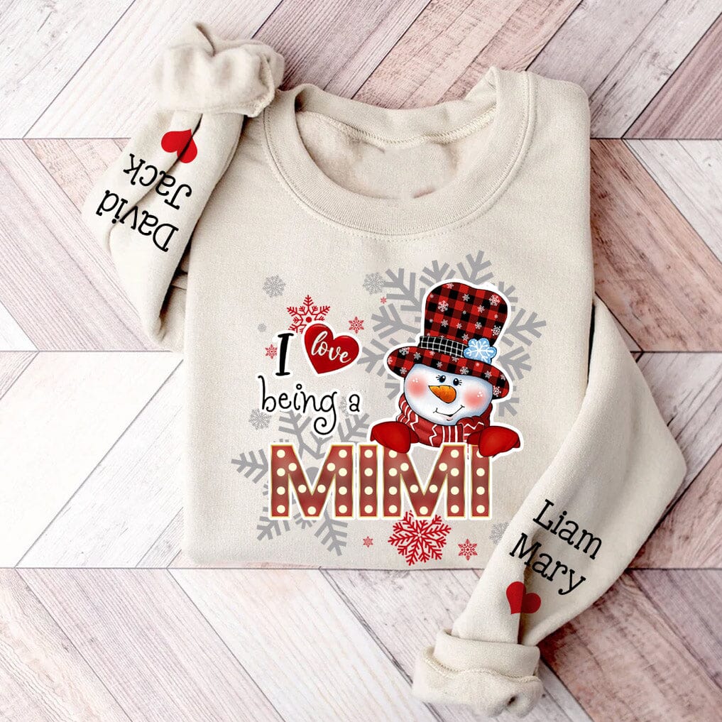 Blessed Snowman Grandma Personalized 2D Sweatshirt Sleeve Custom VTX25OCT23NA1 White T-shirt and Hoodie HumanCustom - Unique Personalized Gifts Made Just for You 