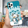 Turquoise Color Grandma Snowman With Heart Kids Personalized Silicone Phone Case VTX26OCT23TT1 Silicone Phone Case HumanCustom - Unique Personalized Gifts Made Just for You