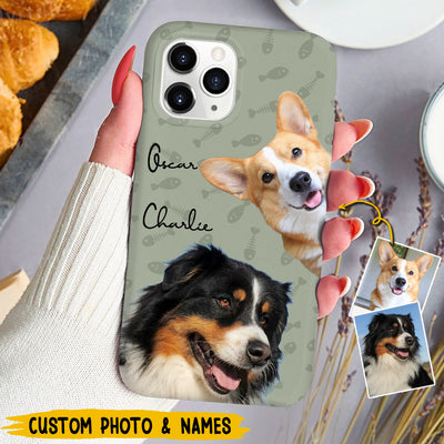 Custom Pet Photo Silicone Phone Case Gift For Dog Lovers/ Cat Lovers VTX27DEC23VA1