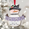 Cute Grandma Snowman With Grandkids' Names Personalized Wooden Ornament VTX27OCT23VA1 Wood Custom Shape Ornament HumanCustom - Unique Personalized Gifts Made Just for You Pack 1