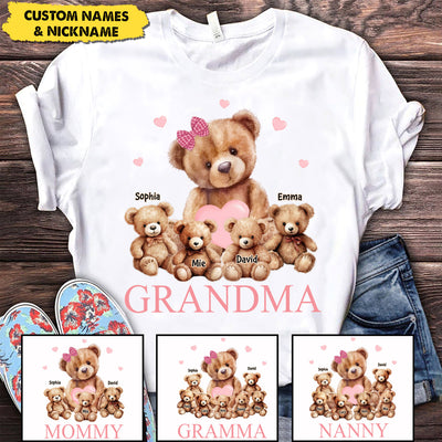 Grandma/ Mama Bear With Little Bear Kids Personalized T-shirt VTX28MAR24VA1