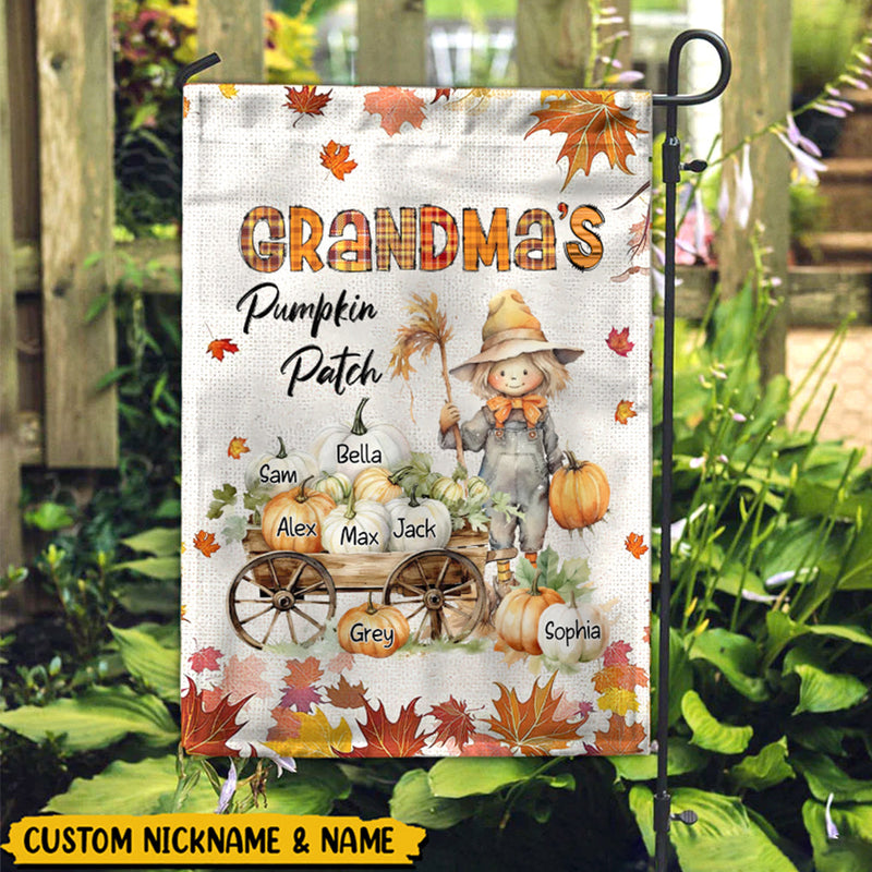 Discover Fall Season Grandma's Pumpkin Patch House Flag Garden Flag