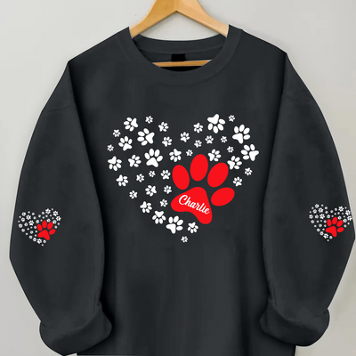 Dog Paw Heart Personalized Sweatshirt For Dog Lovers VTX29JAN24KL1