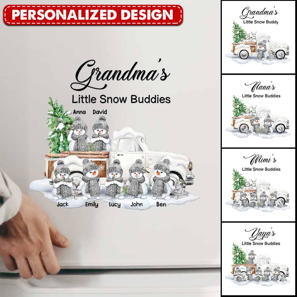 Grandma's Little Snow Buddies Christmas Personalized Decal VTX30AUG23TP1 Decal Humancustom - Unique Personalized Gifts 6x6 inch 