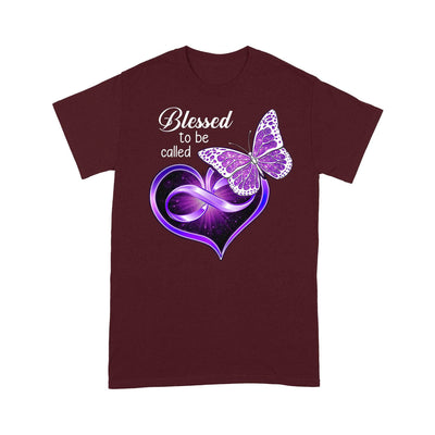 Customized Blessed to be called Grandma Mom Dad Purple Butterfly T-Shirt PM08JUL21CT2 2D T-shirt Gearment S Dark Red