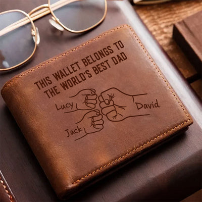 This Wallet Belongs To The World's Best Dad Personalized Leather Wallet NVL03MAY24TP2