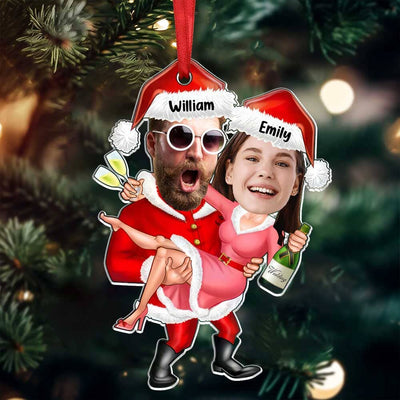 Funny Christmas Couple Custom Photo Acrylic Ornament VTX13OCT23TP1 Acrylic Ornament HumanCustom New Pack 1