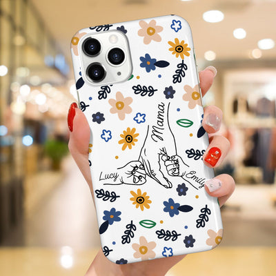 Mama Mom Grandma Hand To Hand Floral Pattern Personalized Phonecase CTL06MAY24TP1