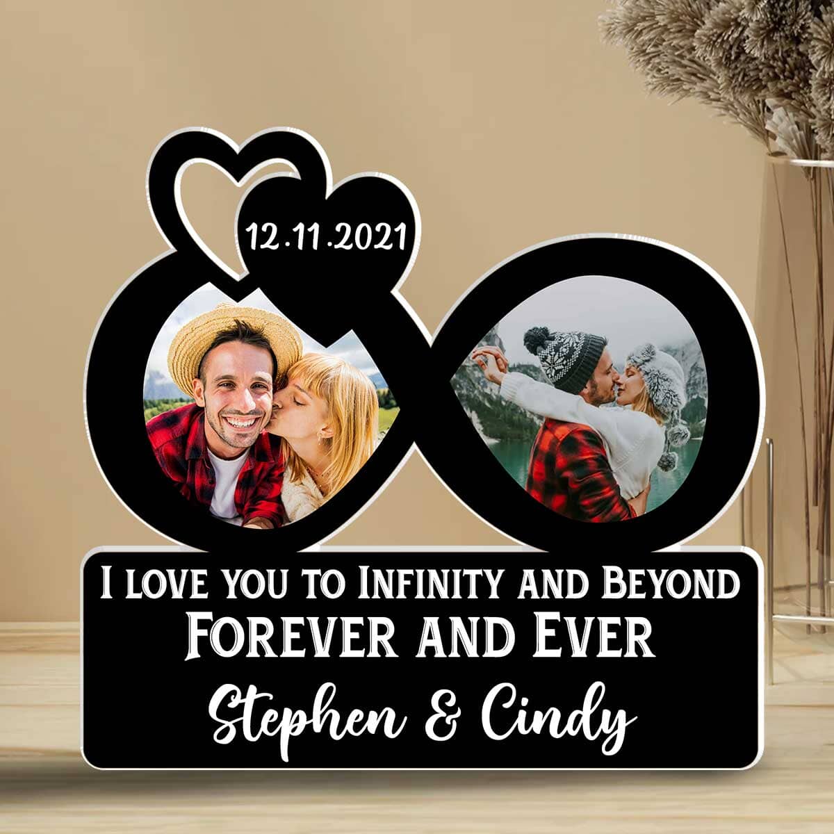 Upload Couple Photo Infinity, I Love You To Infinity And Beyond Forever Personalized Acrylic Plaque LPL29NOV23TP1 Acrylic Plaque HumanCustom - Unique Personalized Gifts Made Just for You 