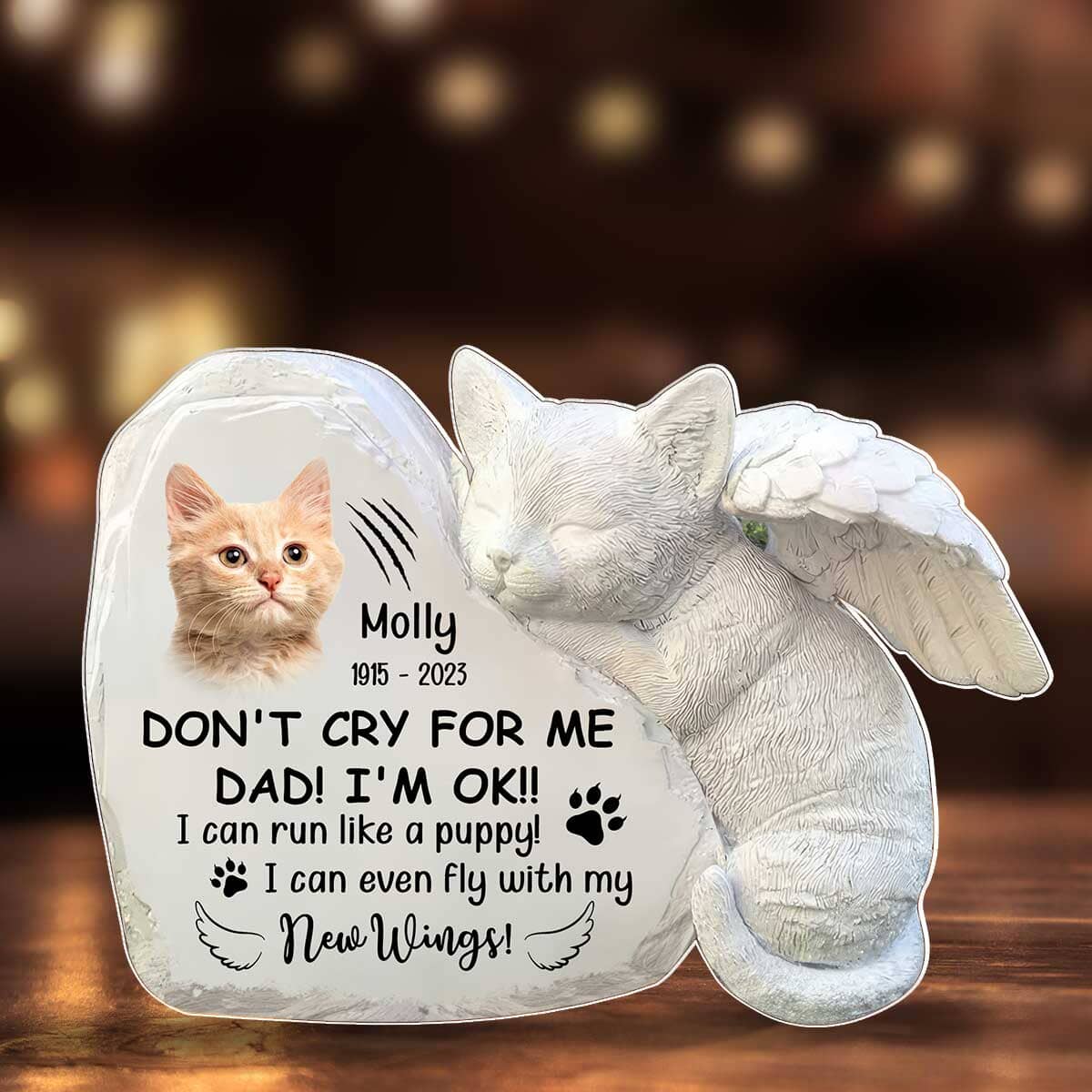 Memorial Custom Photo Kitten Pet Cat, Don't Cry For Me I'm OK Personalized Acrylic Plaque LPL20NOV23TP2 Acrylic Plaque HumanCustom - Unique Personalized Gifts Made Just for You S (10cm) 