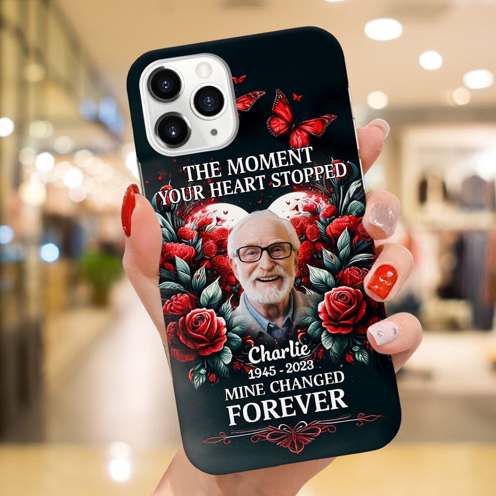 The Moment Your Heart Stopped, Mine Changed Forever Memorial Personalized Silicone Phone Case VTX14DEC23TP1 Silicone Phone Case HumanCustom - Unique Personalized Gifts Made Just for You 