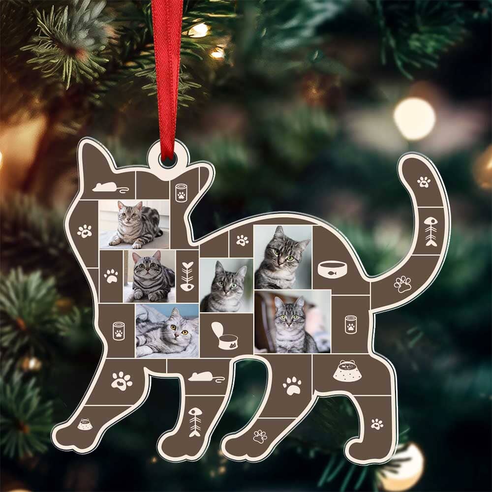 Personalized Cat Photo Collage Acrylic Ornament, Best Gifts For Cat Owners, Cat Lover Gift NVL21NOV23TP3 Acrylic Ornament HumanCustom - Unique Personalized Gifts Made Just for You 