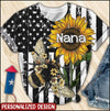 Personalized Grandma Nana Mimi Sunflower Bee 3d T-Shirt NTN16JUN23XT2