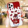 Colorful Christmas Snowman Grandma Mom Little Heart Kids Personalized Phone Case NVL25OCT23TP1 Silicone Phone Case HumanCustom - Unique Personalized Gifts Made Just for You