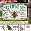 Personalized Name Gardener Butterfly Rabbit Bee Flamingo Dragonfly Plant Gardening Lover Gift Metal Sign HLD14APR23XT2 Metal Sign Humancustom - Unique Personalized Gifts 17.5" x 12.5"