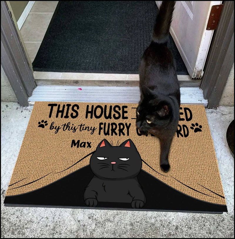 This house is ruled by these tiny furry overlords Personalized Cute Cat Kitten Doormat
