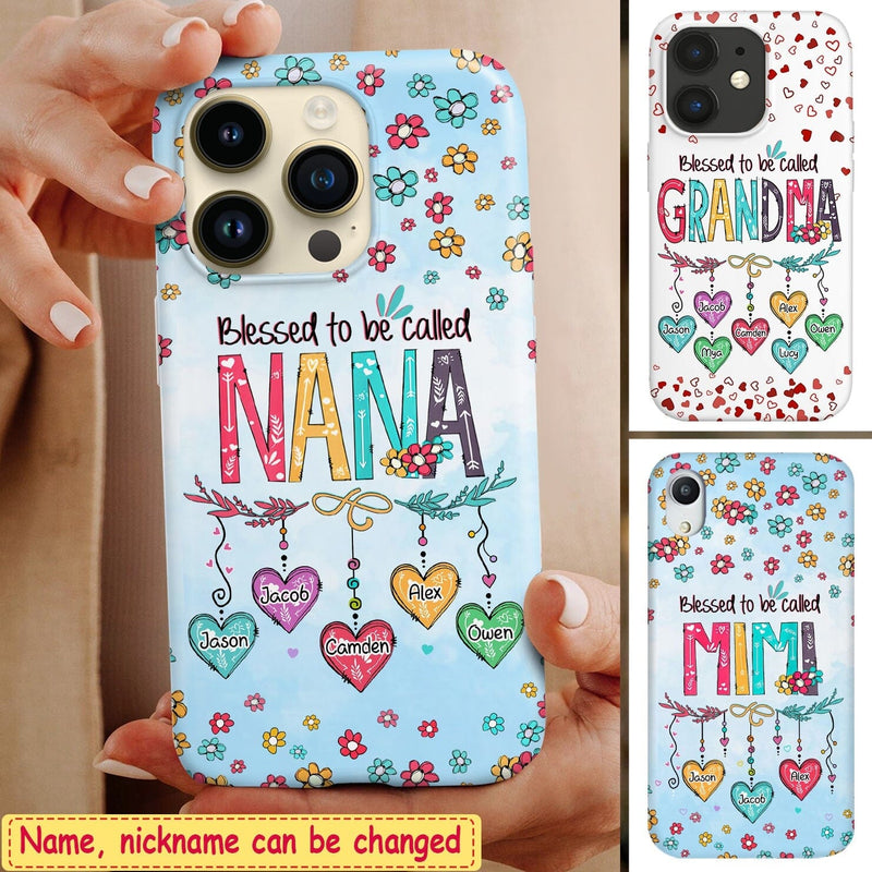 Discover Blessed To Be Called Nana Grandma Mimi Colorful Flower Personalized Phone Case