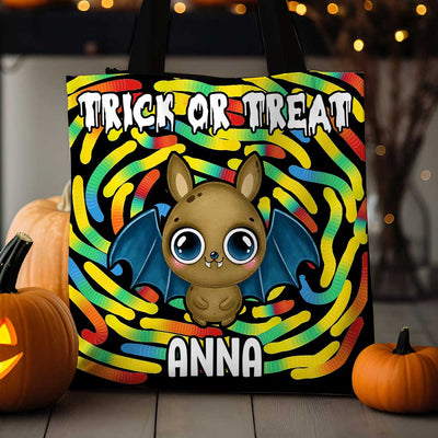 Candy Gummy Jelly Worms Eyes Halloween Kid Personalized Tote Bag PNM08AUG23TP1