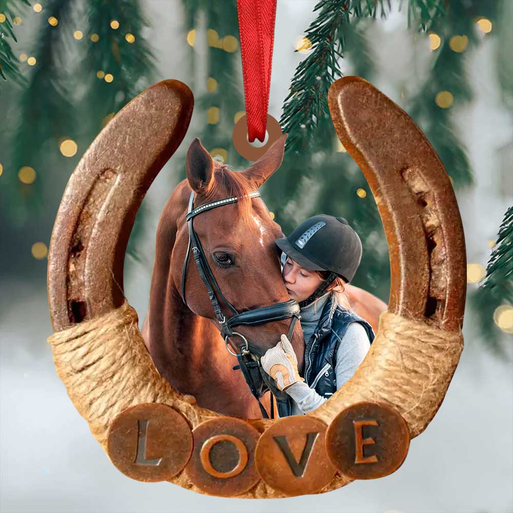 Personalized Upload Photo Gift For Horse Lovers I Love My Horse Acrylic Ornament LPL17OCT23TP3 Acrylic Ornament HumanCustom - Unique Personalized Gifts Made Just for You Pack 1 