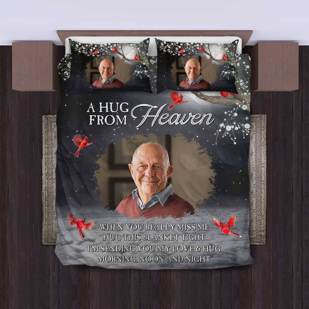 A Hug From Heaven - Personalized Photo Bedding Set NVL05DEC23TP1 Bedding Set HumanCustom - Unique Personalized Gifts Made Just for You US TWIN 