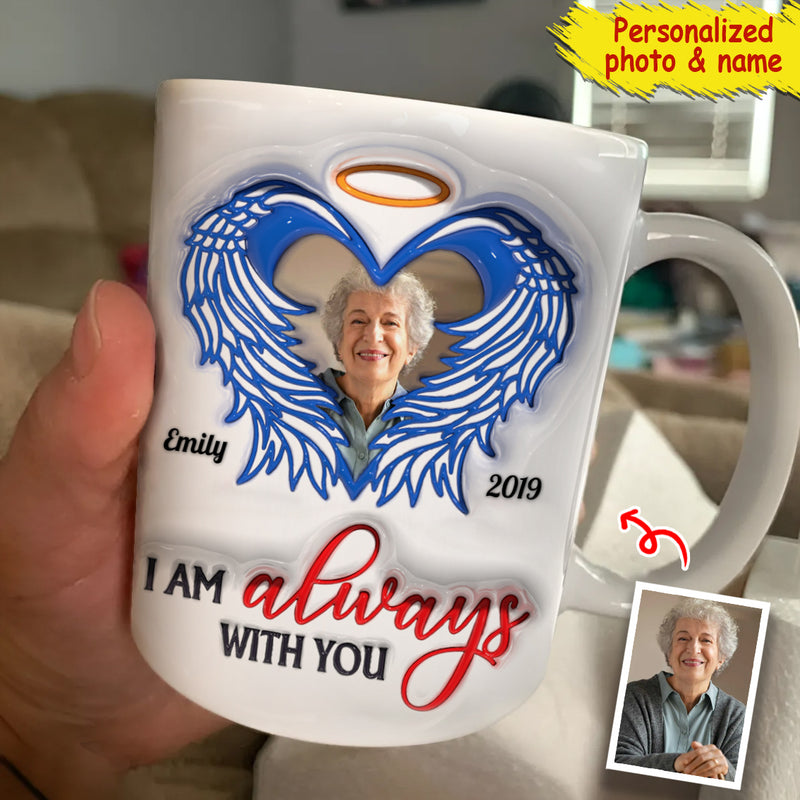 Angel Wings Upload Photo Memorial Personalized White Mug Edge