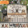 Customized Welcome To My House Beware Of The Dog Don'T Trust The Cat Either Printed Metal Sign Pm08Jun21Ct2 Printed Metal Sign Human Custom Store