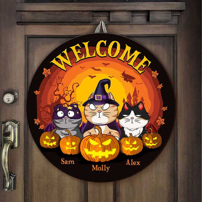 Welcome To Our Nightmare - Personalized Circle Wooden Sign - Best Gift For Halloween - NTD17AUG23TP1 Shape Wooden Sign Humancustom - Unique Personalized Gifts