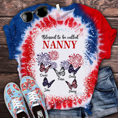 Blessed To Be Called Grandma Butterfly Kid Name Personalized 3D T-shirt NTK18JUN24TP1