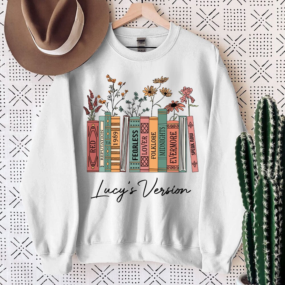 Albums As Books Floral Personalized Sweatshirt Gift For Swifties VTX17NOV23TP1 2d sweatshirt HumanCustom - Unique Personalized Gifts Made Just for You 