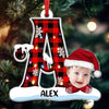 Christmas Monogram Alphabet Custom Kid's Photo Acrylic Ornament VTX13OCT23TP2 Acrylic Ornament HumanCustom - Unique Personalized Gifts Made Just for You Pack 1