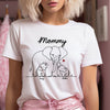 Grandma Elephant With Cute Grandkids Personalized White T-shirt and Hoodie HTN22APR24TP1