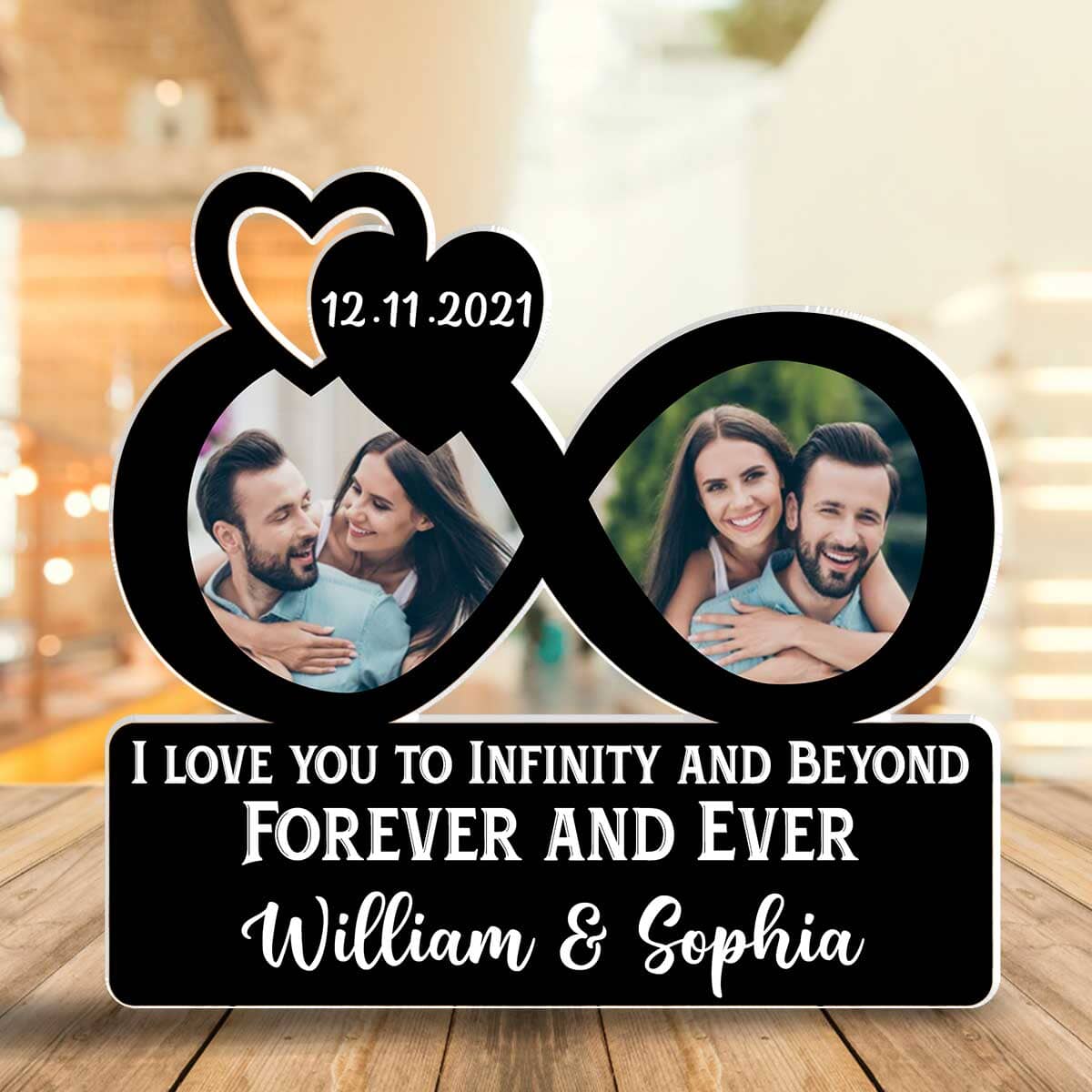 Upload Couple Photo Infinity, I Love You To Infinity And Beyond Forever Personalized Acrylic Plaque LPL29NOV23TP1 Acrylic Plaque HumanCustom - Unique Personalized Gifts Made Just for You 