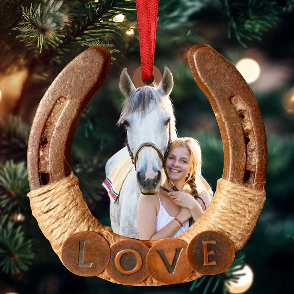 Personalized Upload Photo Gift For Horse Lovers I Love My Horse Acrylic Ornament LPL17OCT23TP3 Acrylic Ornament HumanCustom - Unique Personalized Gifts Made Just for You 