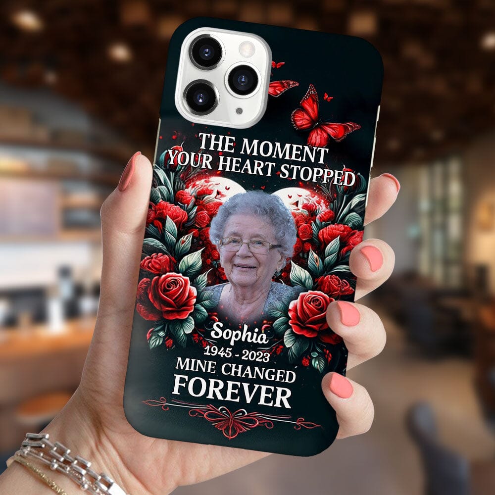 The Moment Your Heart Stopped, Mine Changed Forever Memorial Personalized Silicone Phone Case VTX14DEC23TP1 Silicone Phone Case HumanCustom - Unique Personalized Gifts Made Just for You 