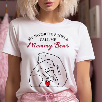 Mama Bear Hugging Her Kids Personalized T-shirt VTX06APR24TP1