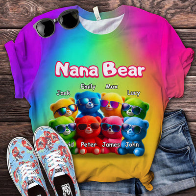 Mama Bear Vibrant Color Personalized 3D T-shirt VTX01APR24TP2